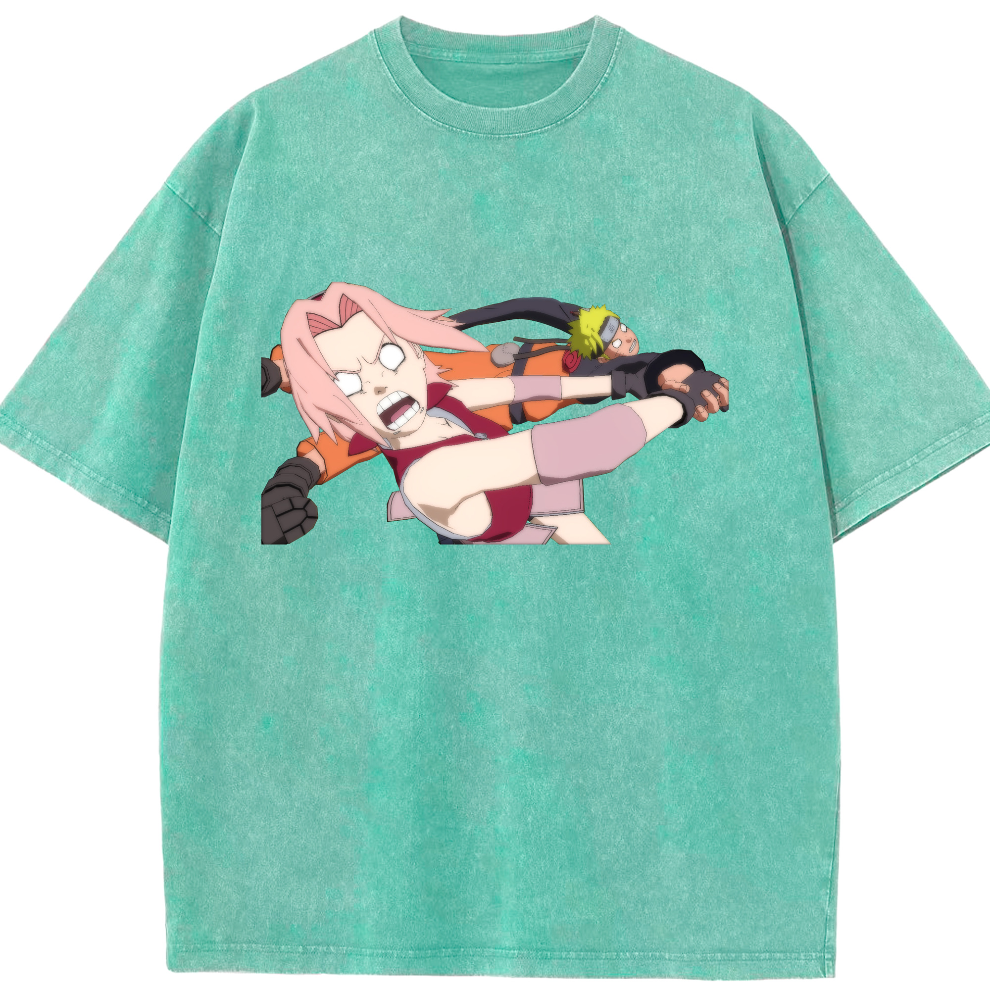 （画像用） NARUTO -ナルト- 春野サクラ Haruno Sakura 綿100% ヴィンテージ風 半袖Tシャツ（フロントプリント）